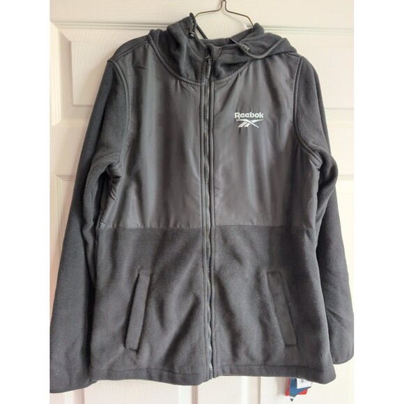 Reebok Men's Size Medium Softshell Jacket Charcoal Black Full Zip OLRB8846 - Picture 1 of 3